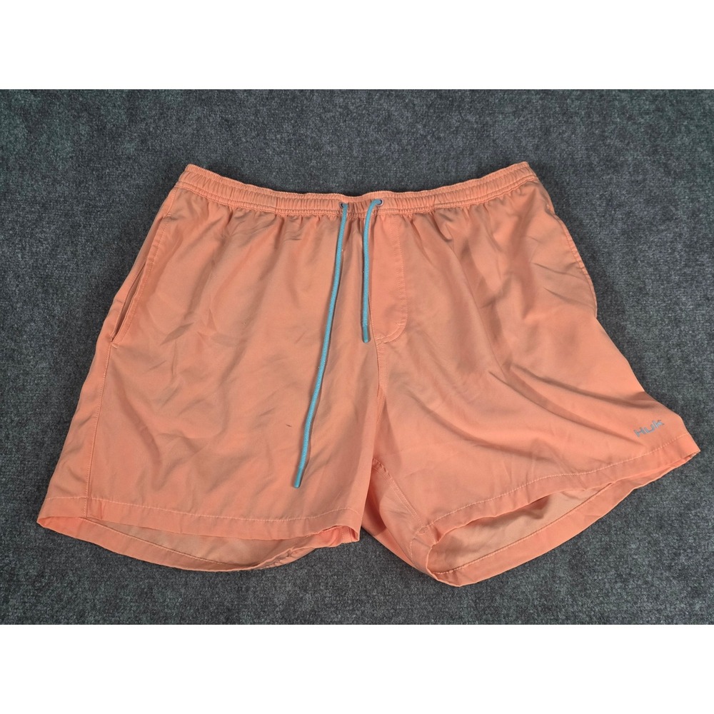 Huk Performance Fishing Shorts Mens XL Peach Coral Quick Dry‎ Mesh Lined Trunks